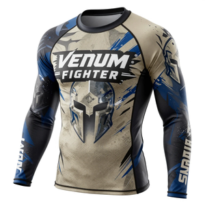 เสื้อรัดกล้ามเนื้อ MMA คุณภาพสูง ชุดว่ายน้ำ BJJ ป้องกันรังสียูวี ผลิตตามสั่ง เป็นมิตรกับสิ่งแวดล้อม ป้องกันแบคทีเรีย แห้งเร็ว เสื้อรัดกล้ามเนื้อ Venum Fighter - Product Image 2