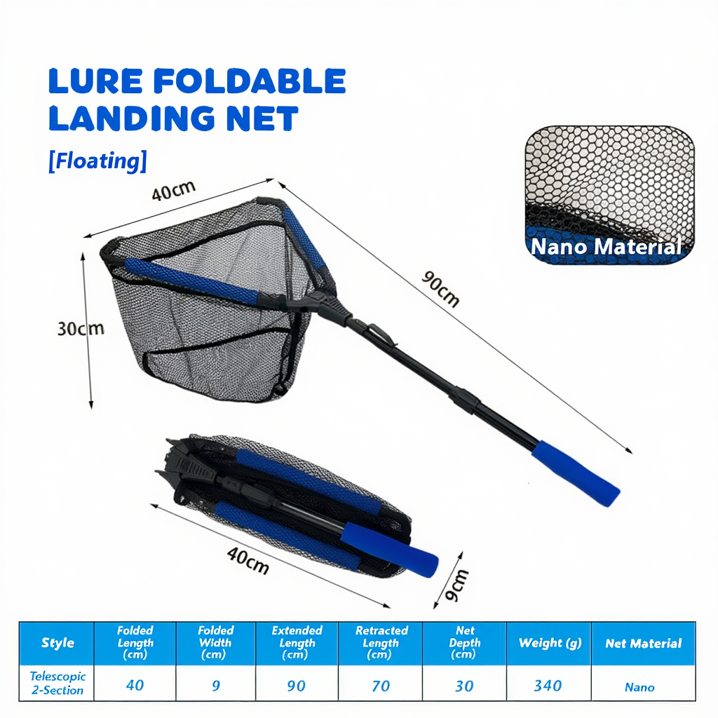 Double-Section Floating Lure Landing Net