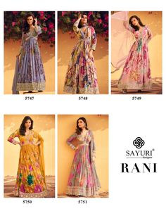 ชุด Rani Anarkali ที่สง่างามประดับด้วยลวดลายที่หรูหราสำหรับการเฉลิมฉลองทางวัฒนธรรมสำหรับการส่งออกขายในราคาประหยัด