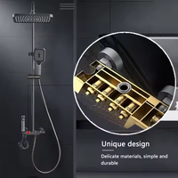 Ensemble de Douche Moderne et Populaire avec Clavier de Piano, Système de Douche en Laiton Gris Anthracite sous Pression, Mélangeur d'Eau Chaude et Froide