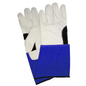 High Quality Heavy Duty Construction <b>Gloves</b> Reinforced Goat Grain Cow Split Leather TIG <b>Welding</b> Spark Heat Safety <b>Gloves</b> - Product Image 2