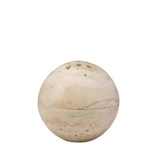 Royal Artisans Mini soporte de incienso de mármol Buda Ramadan Mubkhar 4 pulgadas Color crema sándalo bola perfumada quemador de incienso - Product Image 1