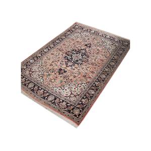 Tapis en soie noués à la main Gulmarg, motif floral bleu Pae-5706 pour usage domestique - Product Image 2
