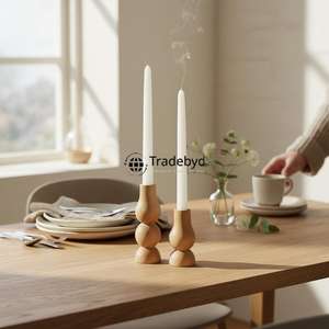Candelabro de Madera Hecho a Mano de Primera Calidad Clásico, Decoración Elegante para el Hogar para Uso Diario Tradebyd - Product Image 4