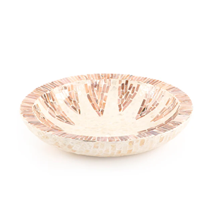 Hot <b>Item</b> Unique Mother Pearl Lacquer Rattan Single Tier Tray Tableware <b>for</b> Serving Food and Party <b>Decor</b> Wholesale From Vietnam - Product Image 1