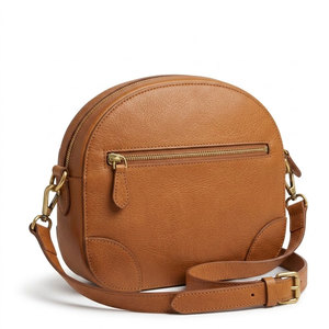 Bolso bandolera de cuero genuino, diseño compacto con correa ajustable para viajes y uso casual - Product Image 1