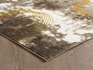 Turkish Luxury Machine Made Carpet Shirink Flosh Brown <b>Yellow</b> Premium Living Room Area from Gaziantep Manufacturer - Product Image 3
