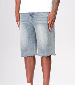 Short en jean brodé personnalisé de haute qualité pour hommes, streetwear d'été, short en jean vintage VVS inondé, vente en gros - Product Image 5