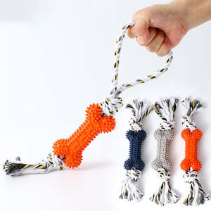 Jouet pour chien interactif multifonctionnel, portable, en forme de dessin animé, durable, écologique, pour nettoyer les dents, en corde résistante en caoutchouc - Product Image 2