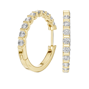 ต่างหูเพชรทรงห่วง 0.6 กะรัต คุณภาพ VVS-VS ระดับความใส EF  ทอง 18KT, 14KT, 10KT และเงิน 925  มีตัวเลือกเพชรโมอิสซาไนต์ สีโรสโกลด์, สีเหลือง - Product Image 3