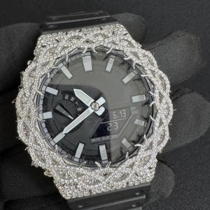 Reloj analógico digital Iced Out personalizado para hombre VVS diamante simulado Hip Hop Bling lujo cara grande reloj de pulsera de moda - Product Image 1