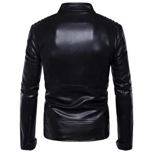 Veste en cuir vintage pour homme Veste en cuir pour homme décontractée Veste en cuir vintage Veste en cuir noire Biker - Product Image 3