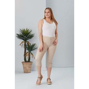 Pantalon capri grande taille avec détail boutonné à l'ourlet - Product Image 5