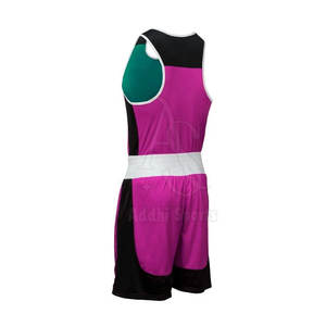 Tenue de boxe personnalisée de haute qualité, 100% polyester, légère, respirante, ensemble veste et short de boxe, vêtements d'entraînement professionnels pour les combats - Product Image 5