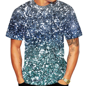 T-shirt confortable pour hommes avec impression de paillettes T-shirt pour hommes au design unique avec impression de paillettes T-shirt avec logo personnalisé - Product Image 1