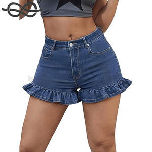 กางเกงขาสั้นผ้ายีนส์ขาตรงแบบหลวมๆของผู้หญิงทันสมัยมีกระเป๋าสวมใส่สบายเอวสูงฤดูร้อน - Product Image 3