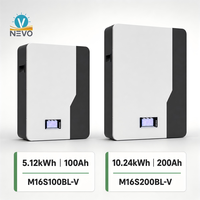 Pack de batteries solaires Nevo LiFePO4 51,2V 100Ah/200Ah 6000 cycles IP21 pour le stockage d'énergie solaire