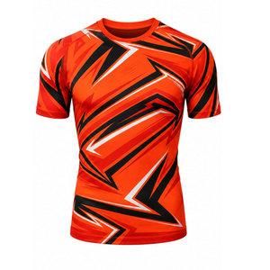 Camiseta Deportiva de Manga Corta para Hombre, con Estampado Tribal Naranja, de Secado Rápido, de Poliéster, para Actividades al Aire Libre - Product Image 2