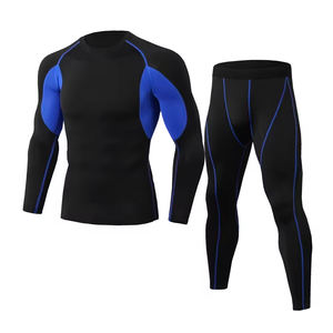 Meilleur matériau personnalisé pour hommes ensemble de fitness de gymnastique combinaisons de compression uniques logo imprimé nouveau tissu épais uni respirant pour l'automne - Product Image 4