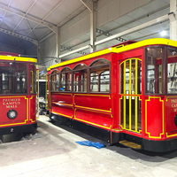Tram électrique à batterie au lithium avec roues en bois et métal, certifié CE, pour intérieur/extérieur, thème éducatif maternelle