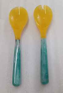 Modern Resin Durable Eco-Friendly Salad Serving Spoon and <b>Fork</b> Set with Short Handle for Dining Parties Decorative Table Cutlery - Product Image 4