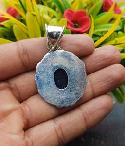 Nouvel Arrivage Pendentif Designer en Pierre de Soleil Bleue Naturelle Cabochon Plaqué Argent Sterling 925 Massif Bijoux de Mode en Gros pour Femmes - Product Image 4