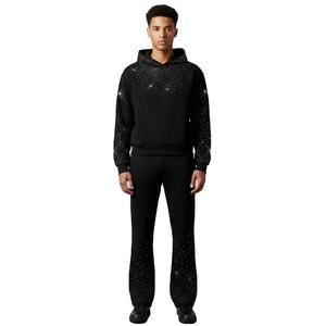 Ensemble de survêtement unisexe Solid International personnalisé, effet délavé à l'acide, en tissu léger et respirant, avec strass - Product Image 4