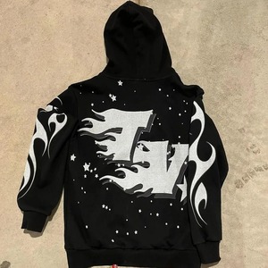 Men <b>Couple</b> <b>Tracksuit</b> Custom Hip Hop Ripped cuffs Distressed Screen Print Rhinestone Drawstring Casual Shorts Street Two Piece - Product Image 4