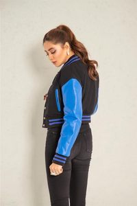 Veste universitaire à manches en cuir Bodey en laine de haute qualité pour femmes veste de baseball respirante personnalisée - Product Image 4