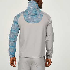 Vestes coupe-vent en polyester pour hommes personnalisées, imperméables, blanches, bleu marine, coupe-vent, survêtement, prix de gros, OEM - Product Image 2