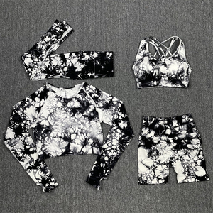 Ropa deportiva personalizada de etiqueta privada, ropa deportiva para niñas, conjunto de Yoga de dos piezas de LICRA para mujer, conjunto de sujetador y pantalón corto - Product Image 5