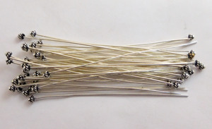 18K oro plata antigua y plata esterlina chapada 21 calibre 2 pulgadas cabeza plana ojo Pin decorativo B836 accesorios de joyería componente - Product Image 4