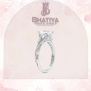 Radiant Cut 1-3 CT Center Stone Lab Grown Diamond Anillo de compromiso 10K 14K 18K IGI Certified Begonia Diamond Ring - Product Image 6