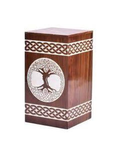 Urnes funéraires en bois brun de style américain moderne de qualité supérieure, faites à la main, pour hommes et femmes adultes, logo personnalisé disponible - Product Image 4