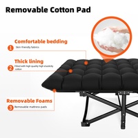 Lit pliant extérieur portable avec coussin Design moderne Lit de camping adulte 188*66 lit de camping