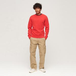 Sweat-shirt anti-rétrécissement en coton à col rond, effet vintage délavé avec logo imprimé vieilli, vêtement uni teint pour la saison hivernale - Product Image 2