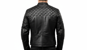 Chaqueta Bomber de Cuero Genuino Negro para Hombre Maikai, Cuello en V, Cierre de Cremallera, Estilo Casual Otoñal, Corte Regular, Ecológica - Product Image 3