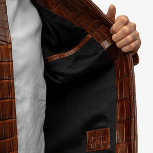Servicios OEM Disponibles, Diseñe sus Propias Chaquetas de Cuero de Cocodrilo para Hombre, Ropa de Invierno, Colores y Logotipo Personalizados - Product Image 4
