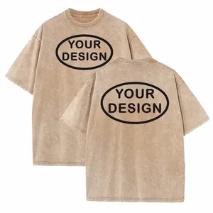 <b>Men's</b> 280G Pure Cotton Knitted Custom T-Shirt Hip-hop Street Style High-Temperature Printed Oversized <b>Top</b> - Product Image 5