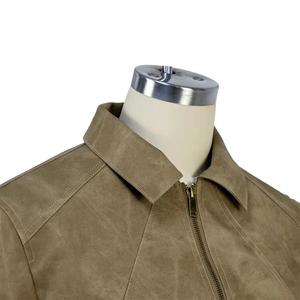 <b>Women</b> Elegant Coat Solid Long Sleeves Blazers <b>Shirt</b> Coat Fashion Zipper PU Leather crop <b>Jacket</b> - Product Image 5