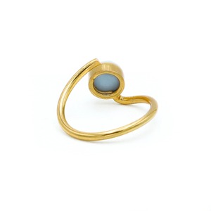 Elegant 18K <b>Gold</b> Plated Blue <b>Opal</b> Birthstone <b>Ring</b> Stylish Certified Wedding Party Jewelry Gift for Women Bulk Available India - Product Image 4