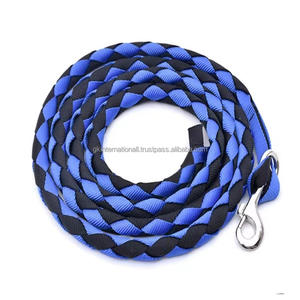 Laisse pour cheval en nylon enduit résistant, laisse en coton léger bicolore pour chevaux - Product Image 5