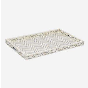Bandeja Otomana Moderna con Incrustaciones de Hueso |   Bandeja Decorativa para Servir con Asas |   Mesa de Centro, Bandeja para Comida de Cocina |   Bandeja Decorativa para Sala de Estar - Product Image 1