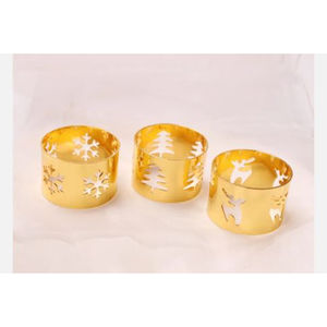 Vente en gros de nouveaux ronds de serviette élégants en métal pour serviette de Noël accessoires de serviette de table porte-mouchoirs pour la maison, l'hôtel, les mariages - Product Image 2