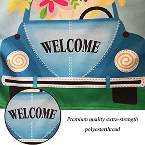 USA TOP FLAGSINC Lot de 2 drapeaux de jardin double face pour camion de fleurs, 12,5x18 pouces, bleu, drapeau extérieur pour voiture - Product Image 2