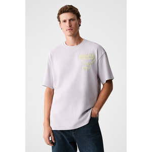 T-shirt à col rond pour homme GRIMELANGE LORENNO, imprimé sur la poitrine, 100% coton biologique - Product Image 1