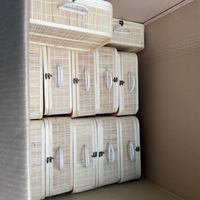 Panier cadeau élégant en bambou avec ruban imprimé personnalisé et couvercle pour cadeaux d'entreprise haut de gamme ou boîte de panier à thé