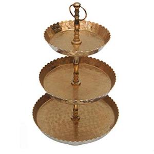 แท่นวางเค้กทำด้วยมือทำจากอลูมิเนียมออกแบบได้ตามต้องการพร้อมดีไซน์โค้งมนสำหรับตกแต่งบนโต๊ะอาหาร - Product Image 4