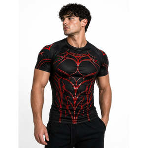Camiseta de Compresión de Manga Corta para Hombre con Estampado por Sublimación - Tejido de Punto Ligero (72% Poliamida, 21% Poliéster, 7% Elastano) - Product Image 1