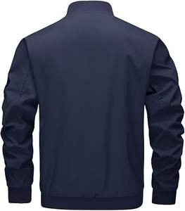 Chaqueta Varsity Negra para Hombre de Alta Calidad 2026, Cuello Alto, Parches Bordados, Mezcla de Lana, Transpirable, Resistente al Viento, Proveedor OEM - Product Image 2